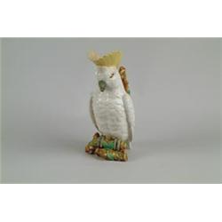 MAJOLICA: FIGURAL COCKATOO PITCHER BY WILLIAM BROWNFIELD…