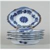 SET OF SIX OVAL FLOW BLUE DISHES IN THE "CELTIC" PATTERN…