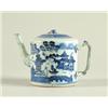 Image 1 : CANTON: BLUE AND WHITE STRAP HANDLED TEAPOT WITH COVER…