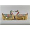 Image 1 : FINE PAIR OF POLYCHROMED CHINESE COVERED DUCK TUREENS…