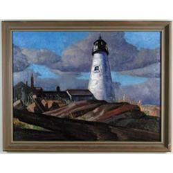 JOSEPH P. Di GEMMA (American, 1910-) MAINE LIGHTHOUSE…