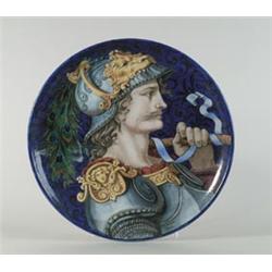 LARGE MAJOLICA TYPE ITALIAN CHARGER SIGNED TH. DECK…