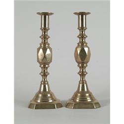 PAIR OF DIAMOND PRINCESS BRASS PUSH UP CANDLESTICKS…