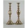 Image 1 : PAIR OF DIAMOND PRINCESS BRASS PUSH UP CANDLESTICKS…