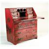 Image 1 : JAPANNED THREE DRAWER CHIPPENDALE SLANT FRONT DESK…