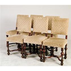 SET OF SIX WILLIAM AND MARY UPHOLSTERED SIDECHAIRS…