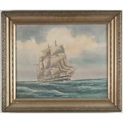 AMERICAN SCHOOL (Early 20th Century) SHIP PORTRAIT…