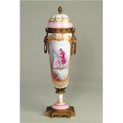 SEVRES ORMOLU MOUNTED COVERED URN SIGNED R. PETIT…