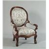 Image 1 : GOOD VICTORIAN WALNUT OPEN ARM GENTLEMAN’S CHAIR…