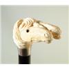 Image 1 : OUTSTANDING CARVED IVORY DOUBLE HORSE HEAD CANE…