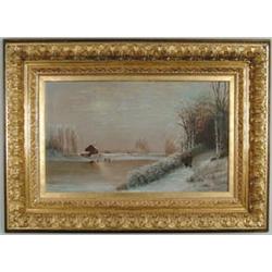 AMERICAN SCHOOL (19th century) WINTER LANDSCAPE…