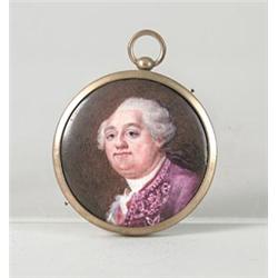 SMALL ROUND PAINTING ON METAL OF LOUIS PHILLIPE…