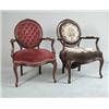 Image 1 : PAIR OF VICTORIAN STYLE CARVED OPEN ARM CHAIRS…
