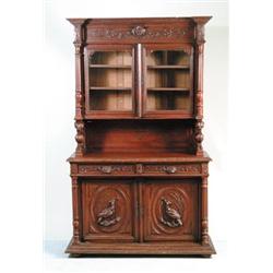 FINE CARVED OAK/WALNUT THREE PIECE HUNT BOARD…