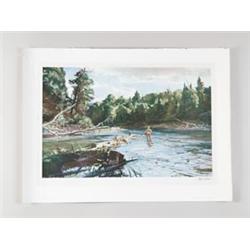 OGDEN M. PLEISSNER PRINT “JUNE TROUT FISHING”…