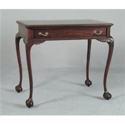 MAHOGANY BALL AND CLAW FOOT ONE DRAWER TABLE…