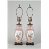 Image 1 : PAIR OF ORANGE AND WHITE ORIENTAL VASE LAMPS…