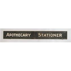 EARLY 20TH CENTURY APOTHECARY/STATIONER SIGN…