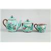 Image 1 : MAJOLICA: THREE PIECE TEA SET IN BLACKBERRY…