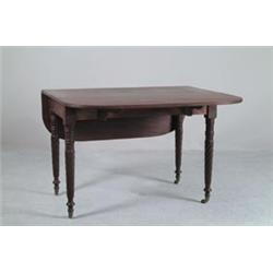 MAHOGANY ONE DRAWER DROP LEAF DINING TABLE…