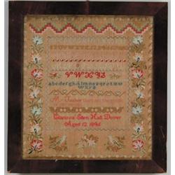 NEEDLEWORK SAMPLER BY CLARISSA ELLEN HALL…