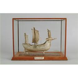 FINE IVORY CASED SHIP MODEL OF THE “MORA”…