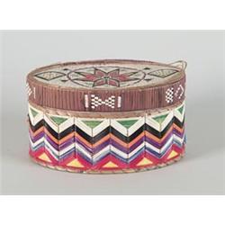 COLORFUL MIC-MAC DECORATED OVAL QUILL BOX…