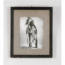 FRAMED PHOTOGRAPHIC PRINT OF INDIAN CHIEF…