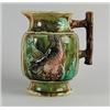 Image 1 : MAJOLICA: LARGE PARROT DECORATED PITCHER…