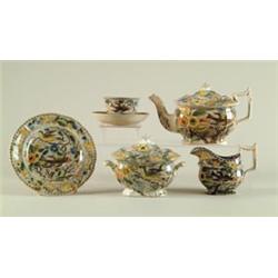 SIX PIECE STAFFORDSHIRE SALOPIAN TEA SET…