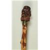 Image 1 : CANE: CARVED WOOD MONKEY HEAD WITH HAT…