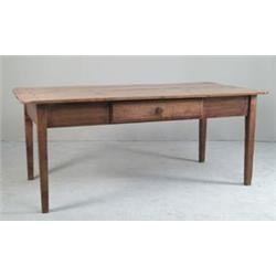 THREE BOARD TOP ONE DRAWER FARM TABLE…
