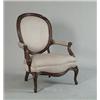 Image 1 : VICTORIAN STYLE WALNUT OPEN ARM CHAIR…