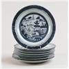 Image 1 : CANTON: EIGHT BLUE AND WHITE PLATES…