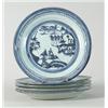 Image 1 : CANTON: FIVE BLUE AND WHITE PLATES…