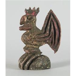 SMALL PAINTED CARVING OF A ROOSTER…