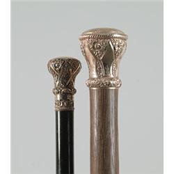 CANE: LOT OF TWO GOLD HEADED CANES…