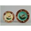 Image 1 : MAJOLICA: TWO STAG AND DOG PLATES…
