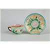 MAJOLICA: MUSTACHE CUP AND SAUCER…