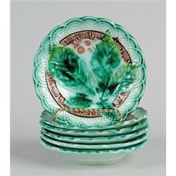 MAJOLICA: SET OF SIX SMALL BOWLS…