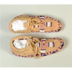 PAIR OF BEADED CHILD’S MOCCASINS…