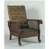 Image 1 : OAK LION DECORATED MORRIS CHAIR…