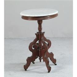 OVAL MARBLE TOP VICTORIAN STAND…