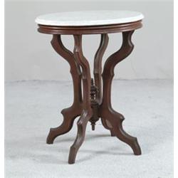 OVAL MARBLE TOP VICTORIAN STAND…