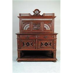 LAVISHLY CARVED OAK SIDEBOARD…