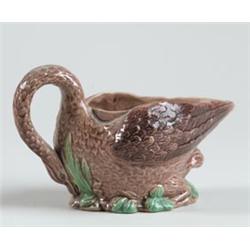 MAJOLICA: SWAN FORMED CREAMER…