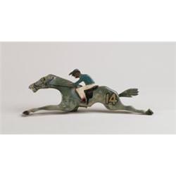 PAINTED WOOD HORSE AND JOCKEY…