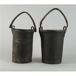 PAIR OF LEATHER FIRE BUCKETS…