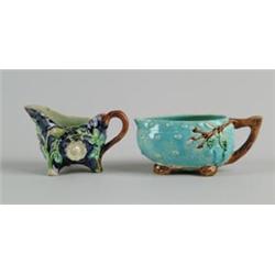 MAJOLICA: TWO SMALL CREAMERS…