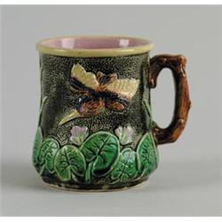 MAJOLICA: LARGE HANDLED MUG…